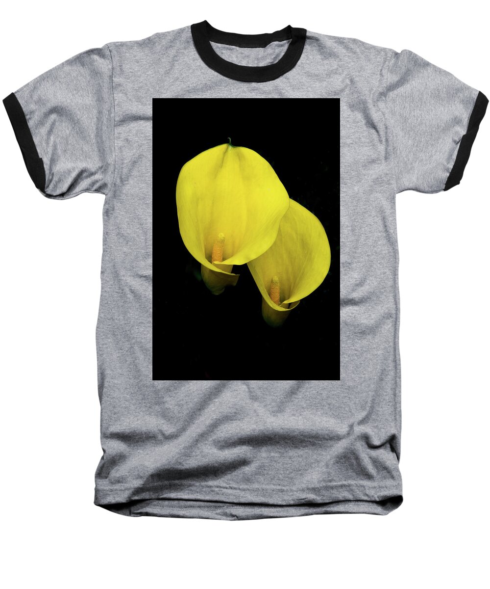 Calla Baseball T-Shirt featuring the photograph Lilies Out of the Dark by Douglas Barnett