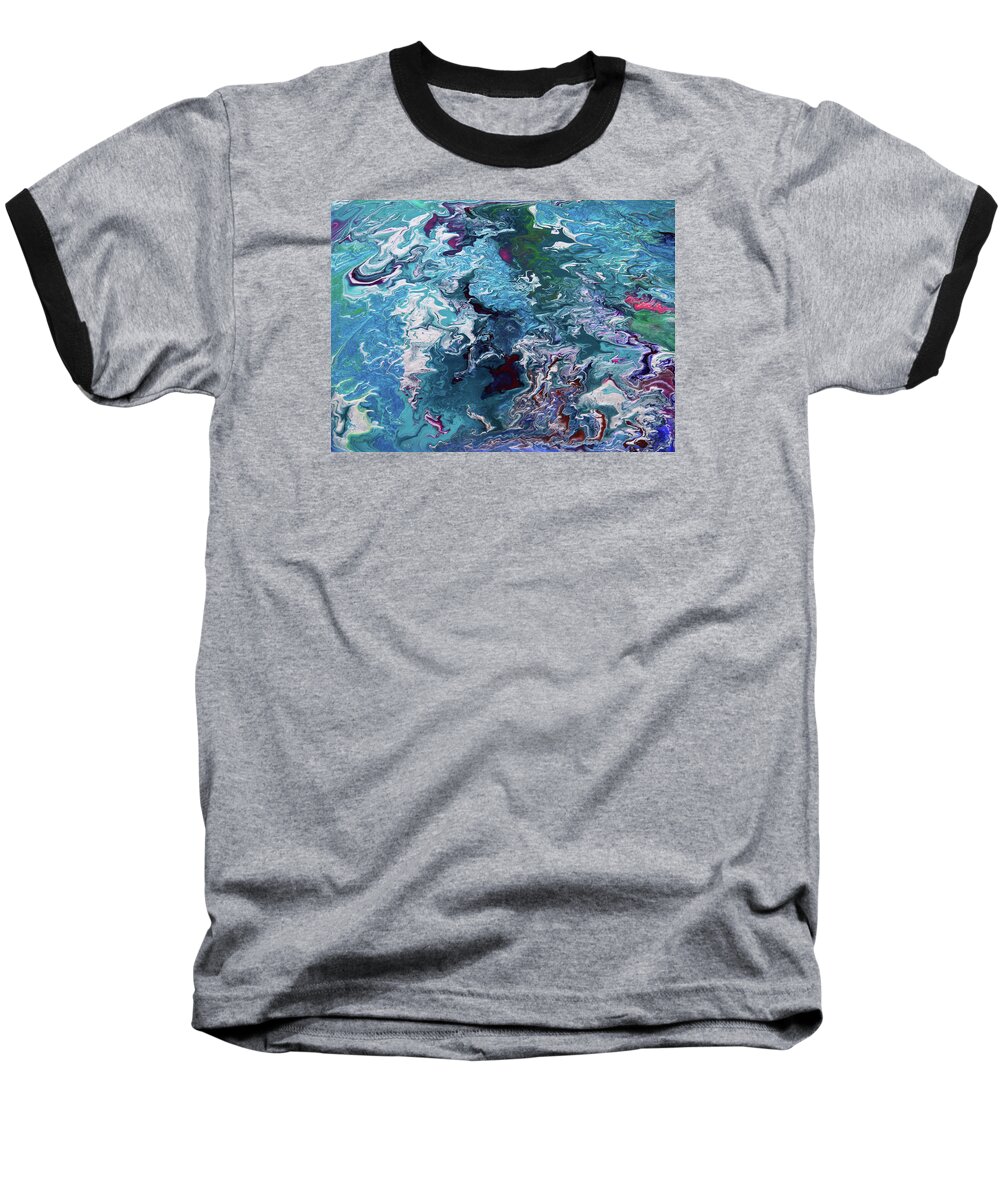 Fusionart Baseball T-Shirt featuring the painting Lilies by Ralph White