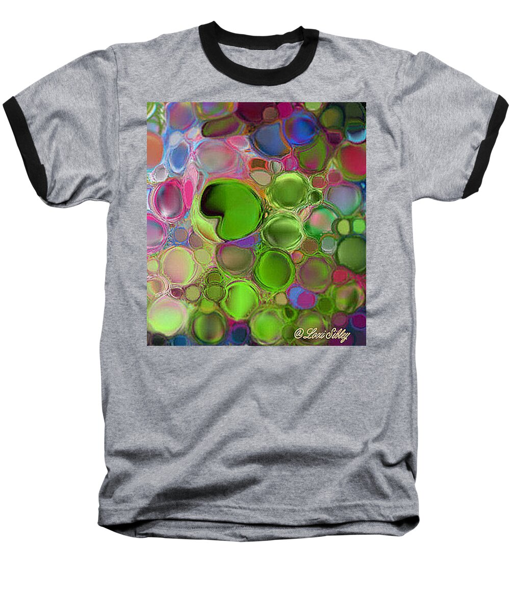 Pink Baseball T-Shirt featuring the digital art Lilly Pond by Loxi Sibley