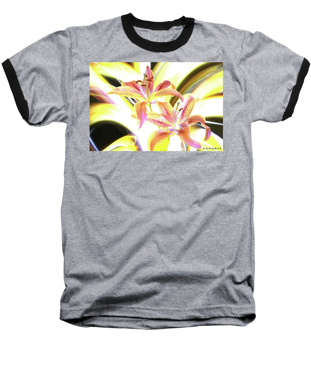 Lightpaint Baseball T-Shirt featuring the photograph Lily Burst by Andrew Nourse