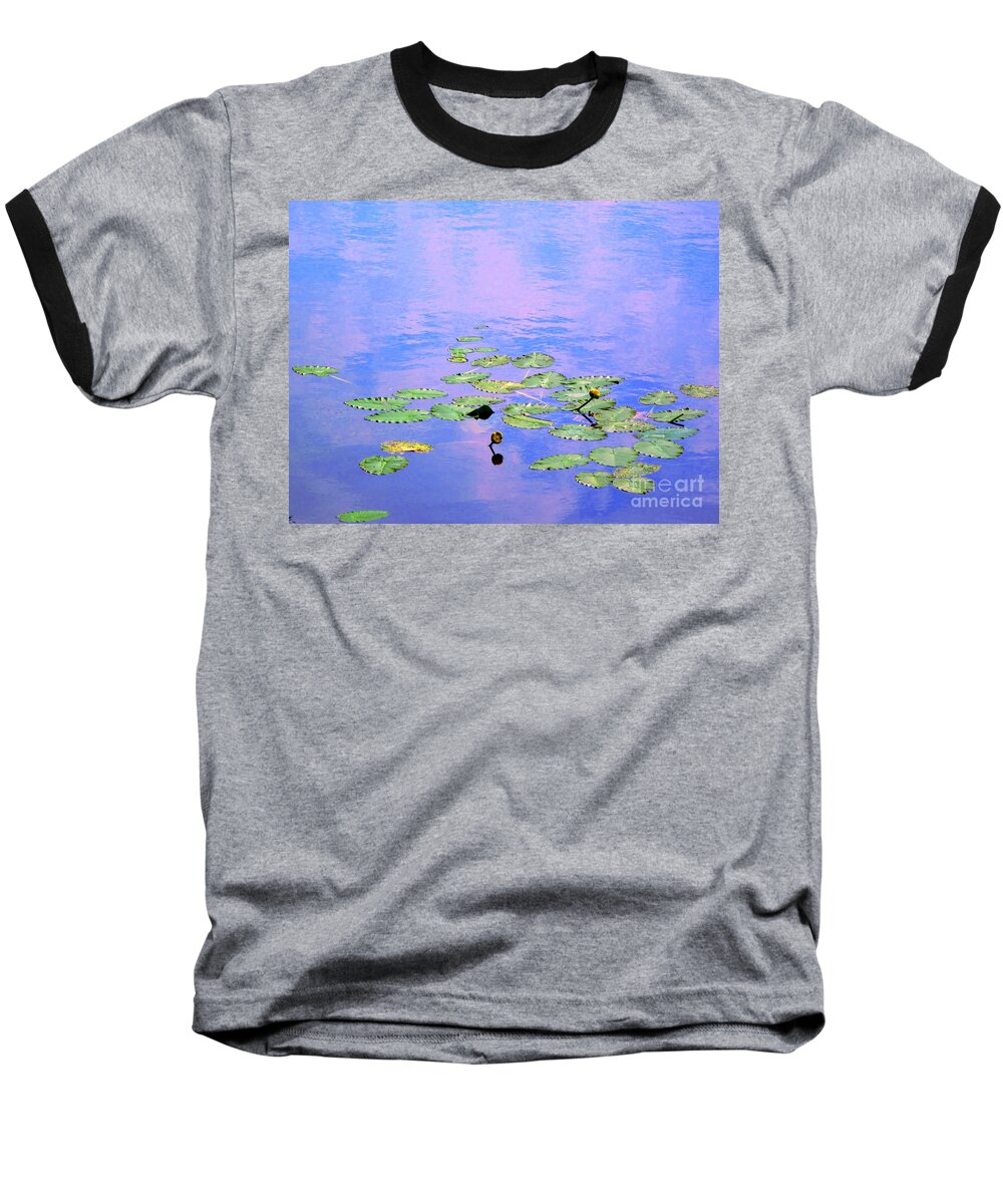 Water Baseball T-Shirt featuring the photograph Laying Low like a Lily Pond by Sybil Staples