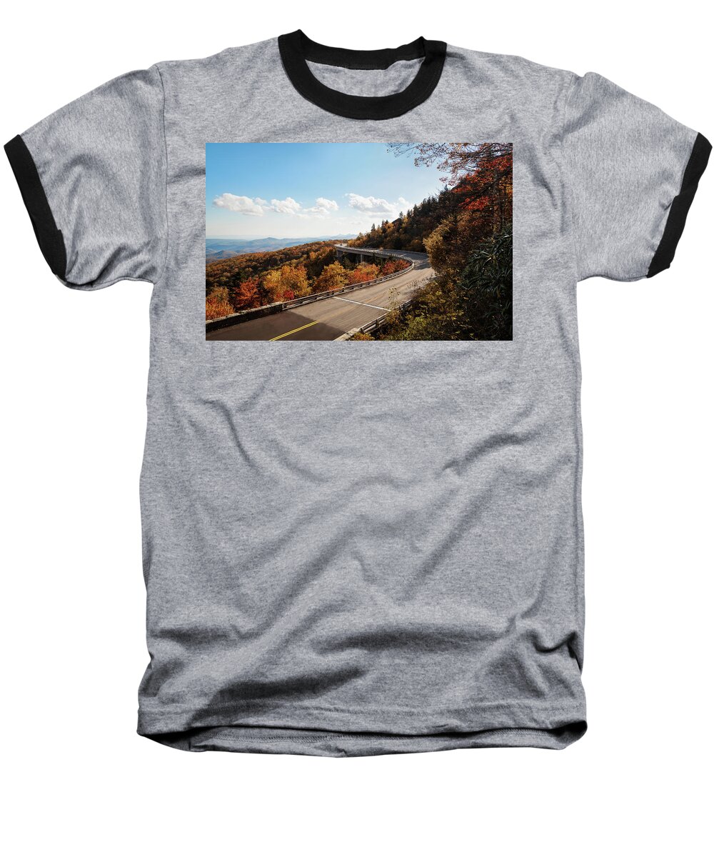 Brp 2012 Fall Tour Baseball T-Shirt featuring the photograph Linn Cove Viaduct by Deborah Scannell