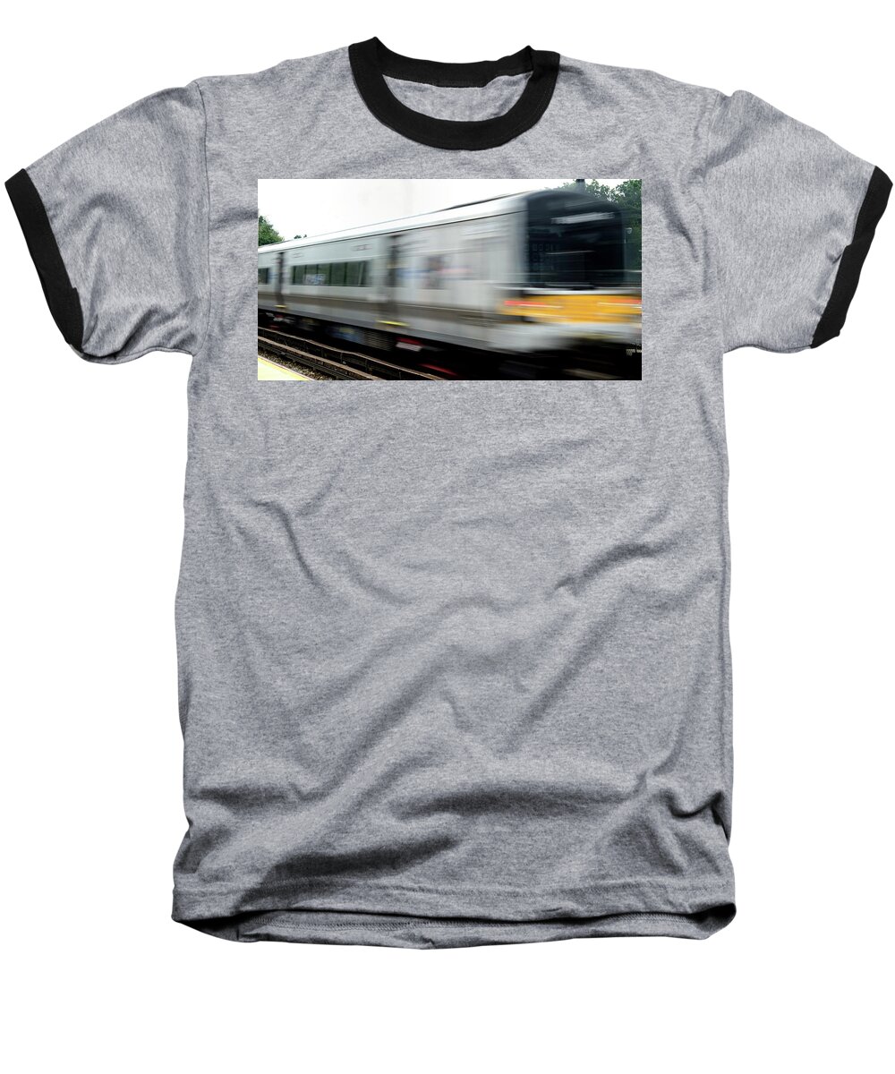 Lirr East Bound Long Island Railroad New York Baseball T-Shirt featuring the photograph LIRR East Bound by William Kimble