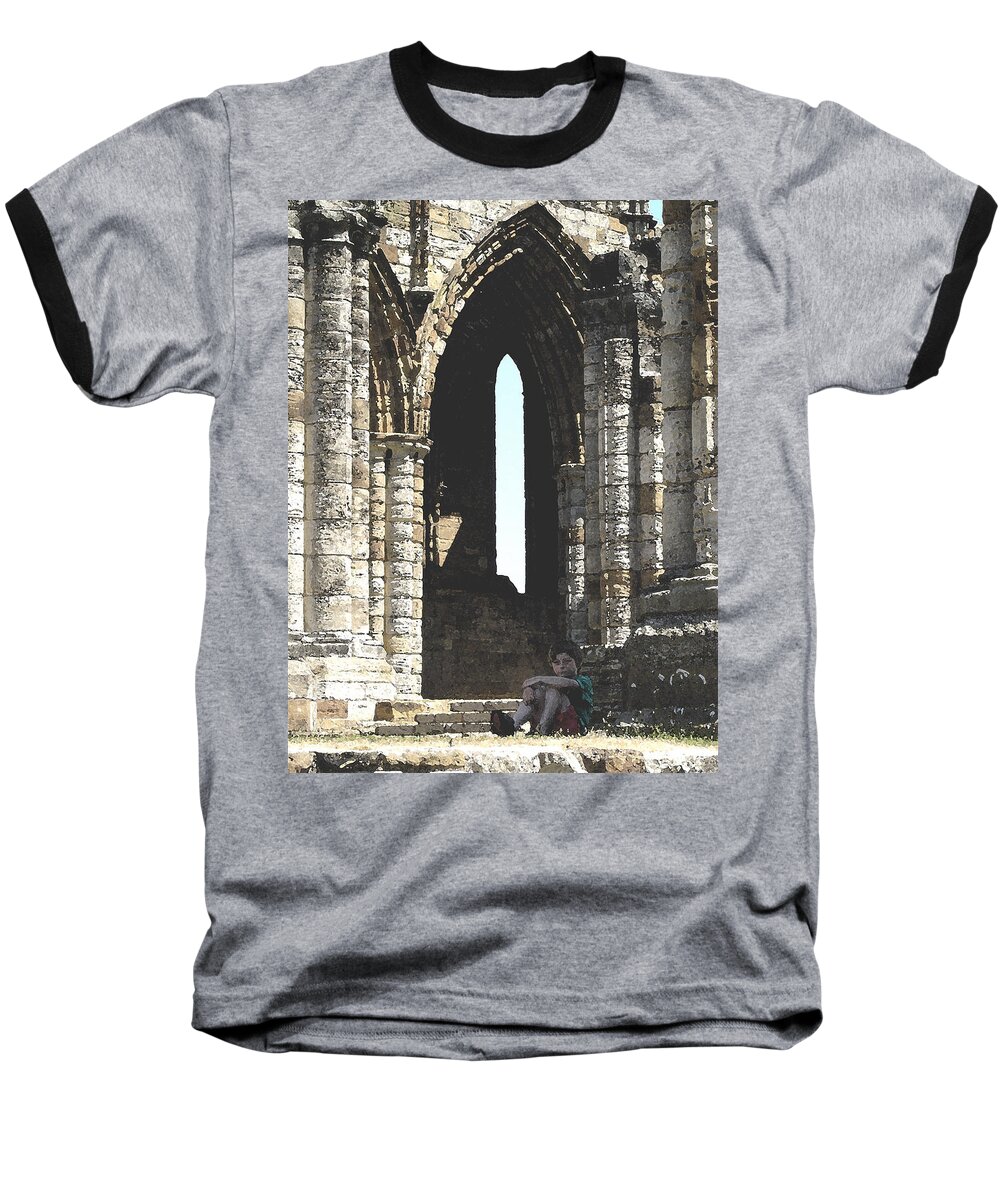 Arch Baseball T-Shirt featuring the photograph Little boy under the arch by Susan Baker
