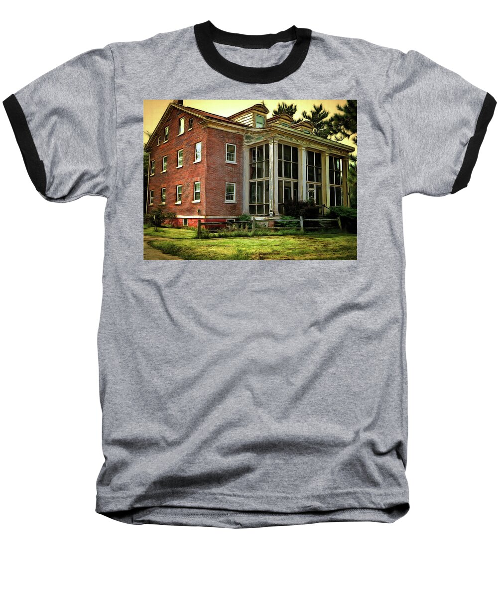 Old Brick House Baseball T-Shirt featuring the digital art Little Fixer Upper by Leslie Montgomery