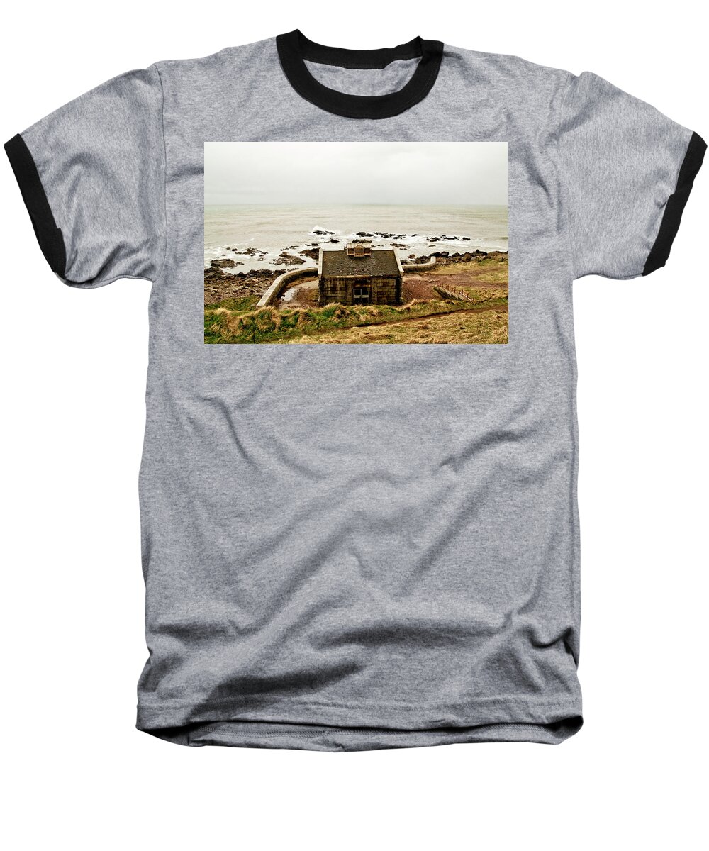 Nigg Bay Baseball T-Shirt featuring the photograph Little House at The Nigg Bay. by Elena Perelman