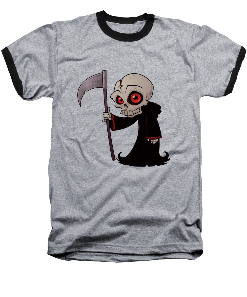 Grim Reaper Baseball T-Shirt featuring the digital art Little Reaper by John Schwegel