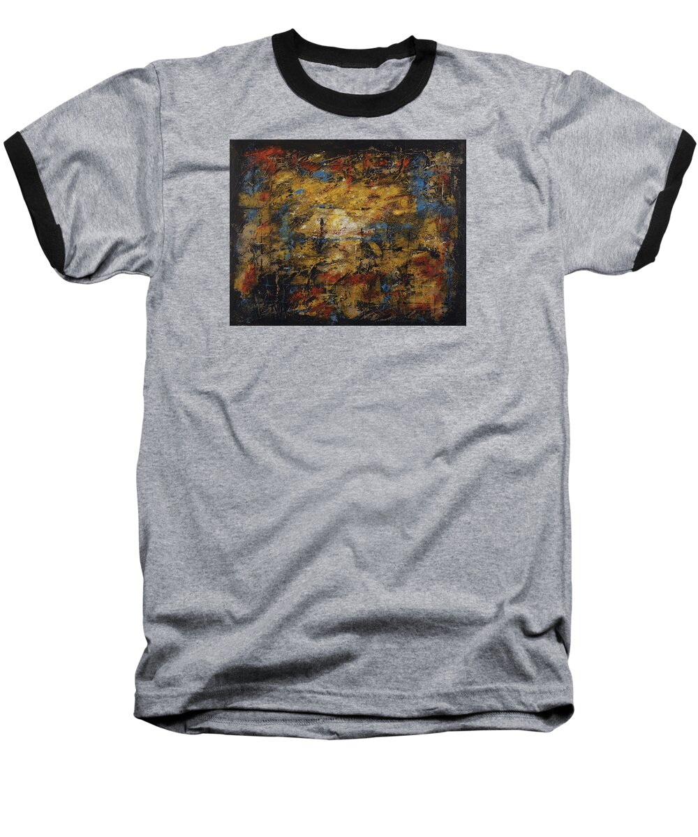 Original Baseball T-Shirt featuring the painting Living Off The Grid by Jim Benest