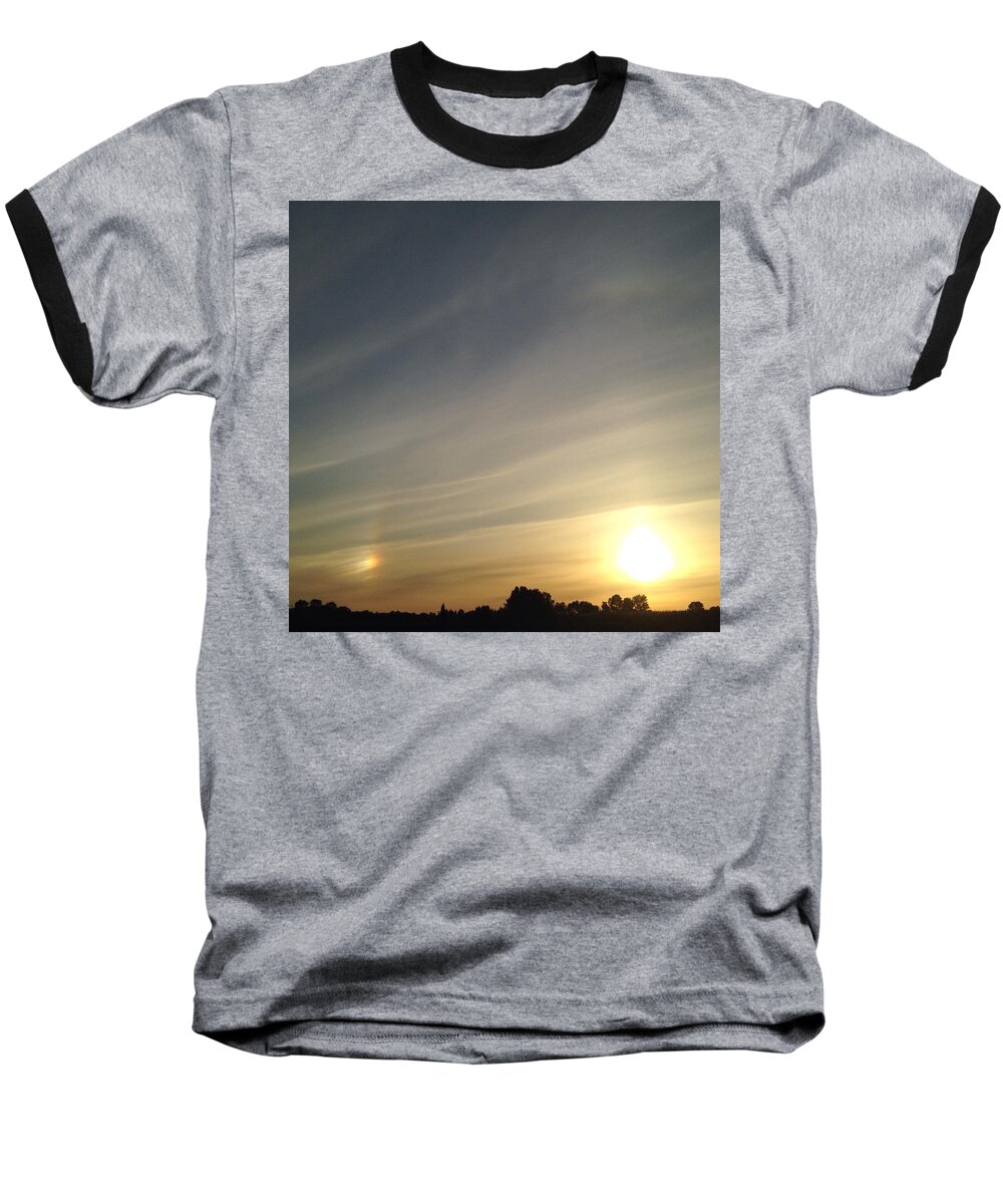 Tree Baseball T-Shirt featuring the photograph Lobbing Rainbows Into The Sun by Chris Dunn