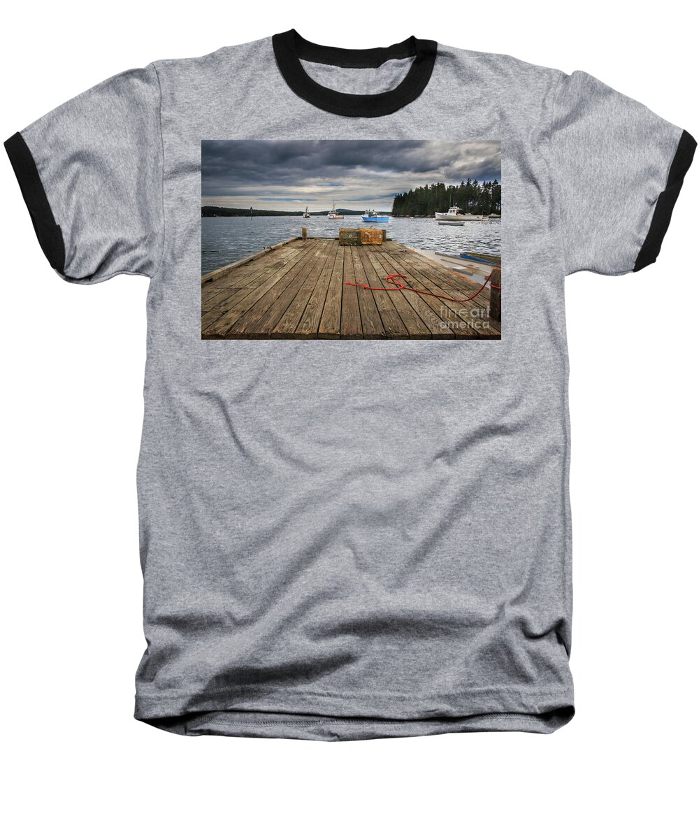#elizabethdow Baseball T-Shirt featuring the photograph Lobster Boats of Winter Harbor by Elizabeth Dow