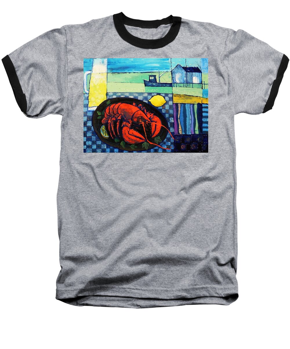  Baseball T-Shirt featuring the painting Lobster by Mikhail Zarovny