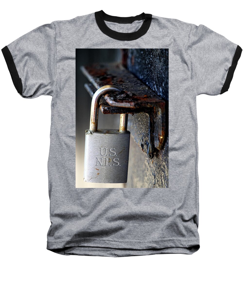 Lock Baseball T-Shirt featuring the photograph Locked Up by George Taylor