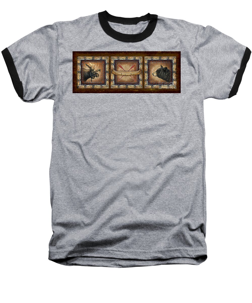 Joe Low Baseball T-Shirt featuring the painting Lodge Panel by JQ Licensing