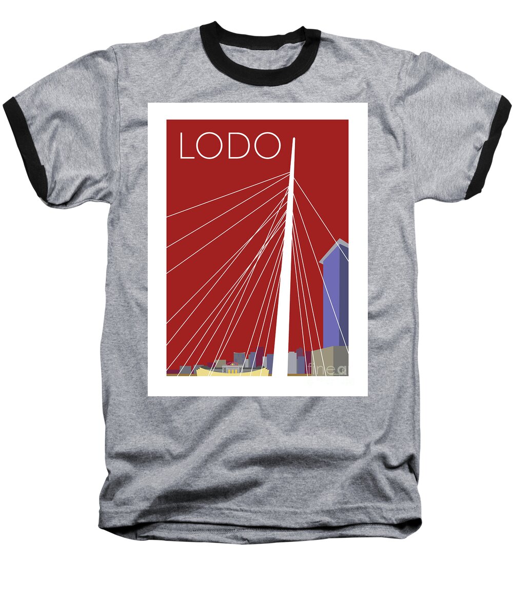 Denver Baseball T-Shirt featuring the digital art LODO/Maroon by Sam Brennan