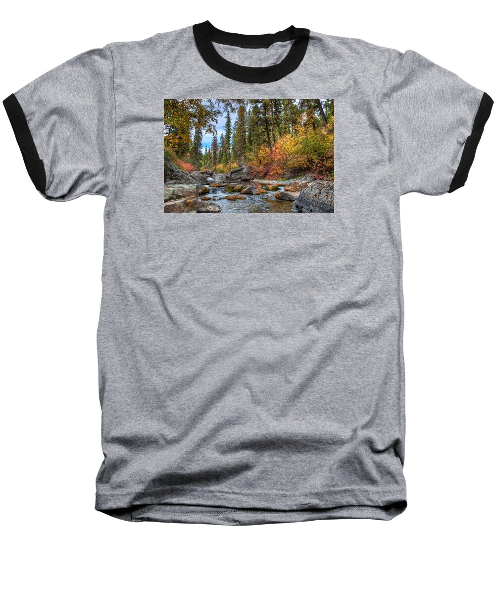 Creek Baseball T-Shirt featuring the photograph Logan Creek, Montana by Jedediah Hohf