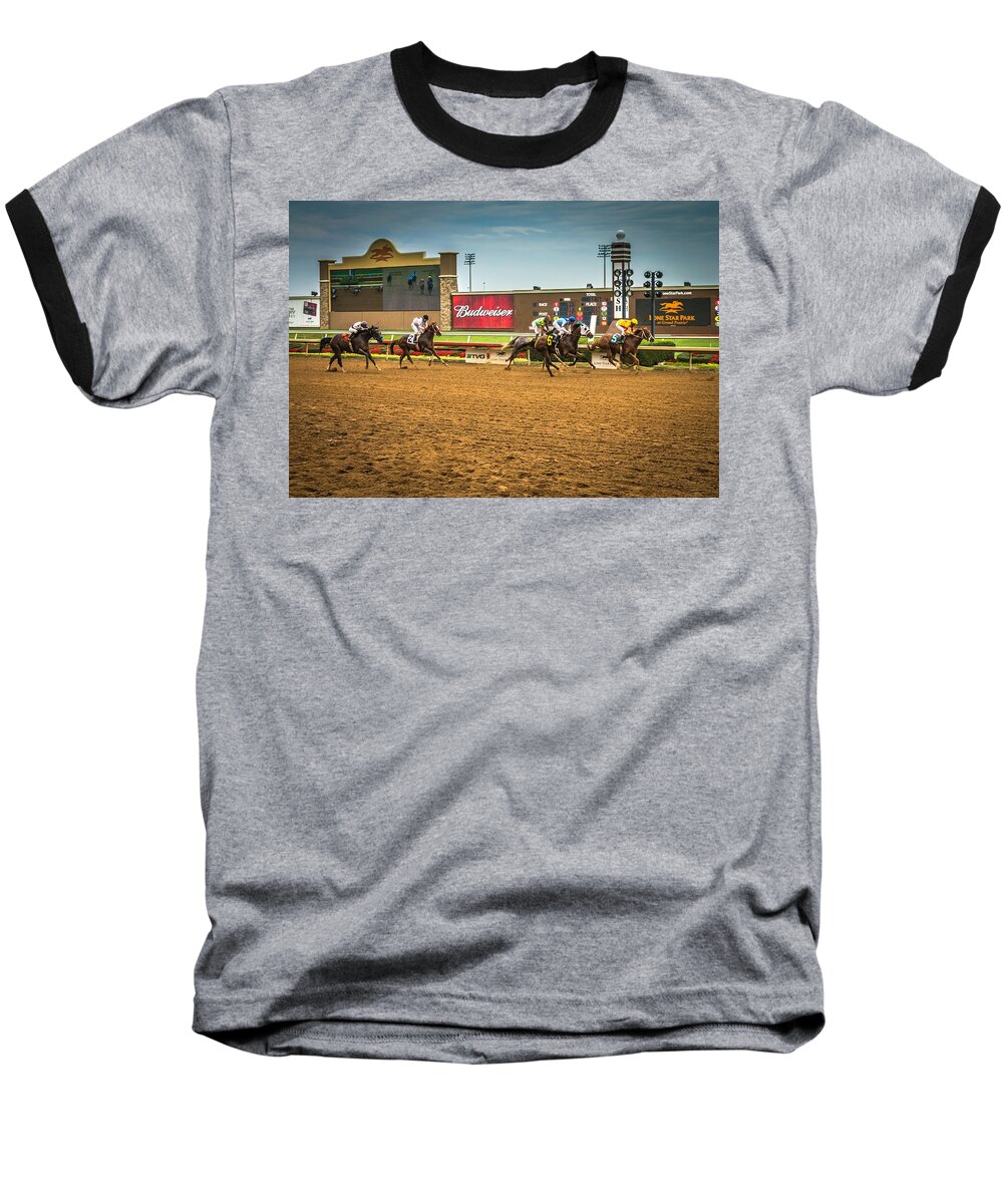 Lone Star Park Baseball T-Shirt featuring the photograph Lone Star Park Grand Prairie Texas by Robert Bellomy