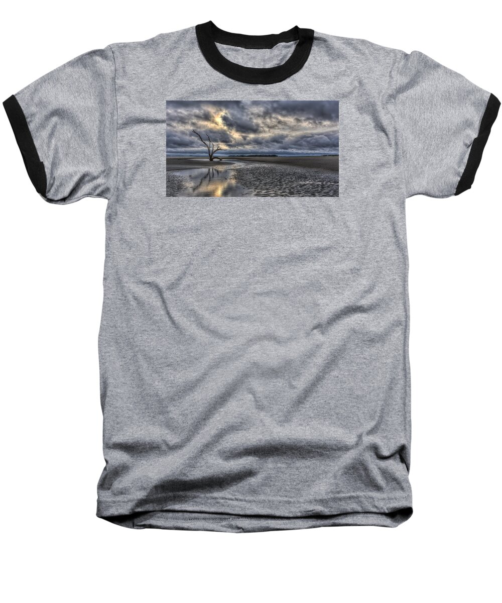 Tree Baseball T-Shirt featuring the photograph Lone Tree Under Moody Skies by Harry B Brown