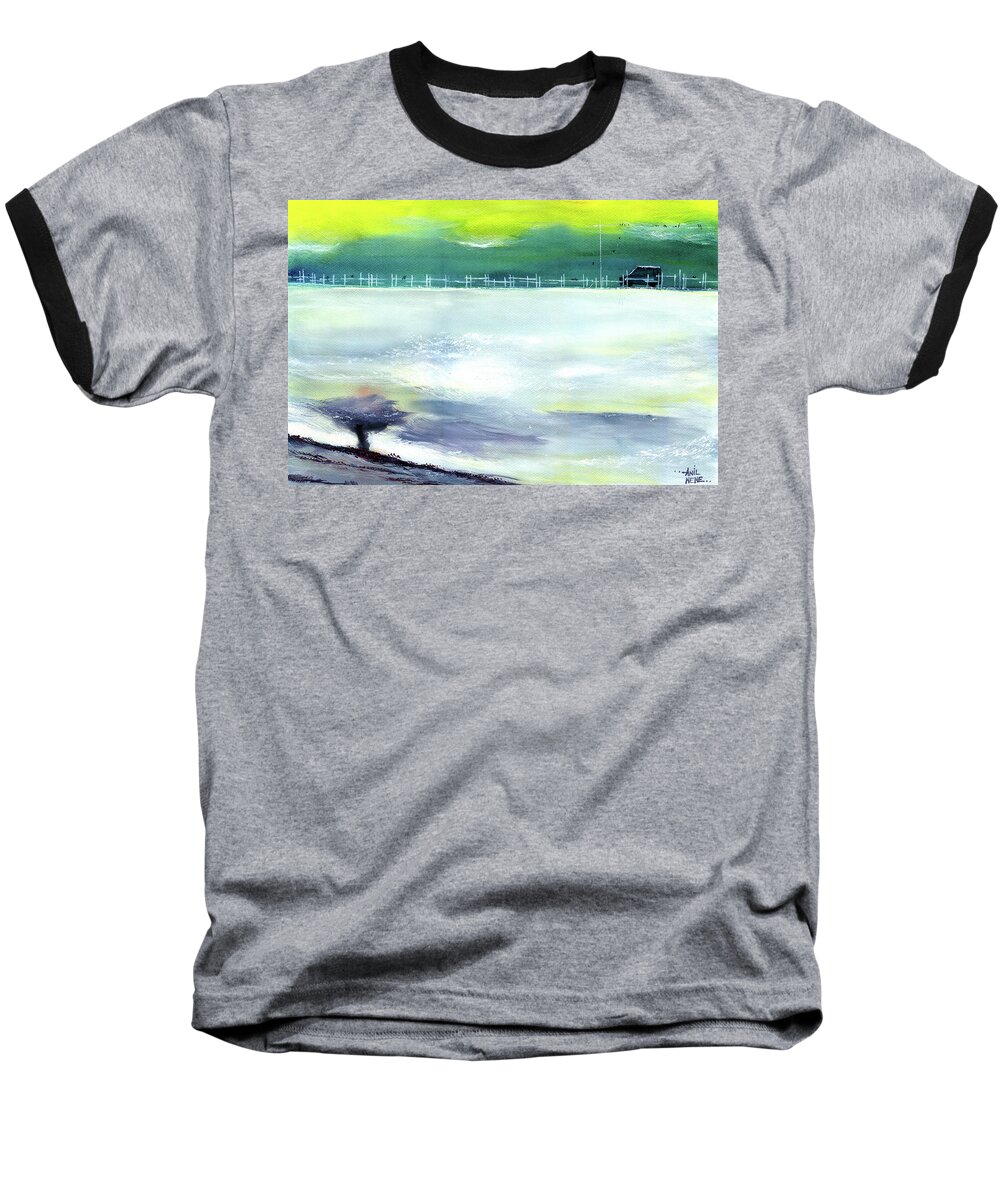 Nature Baseball T-Shirt featuring the painting Looking Beyond by Anil Nene