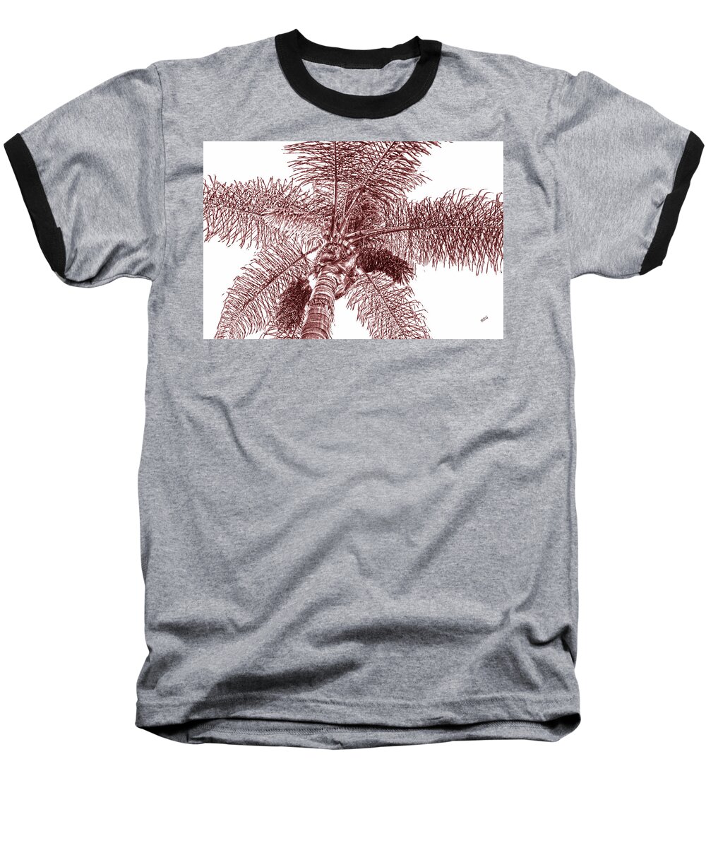 Palm Baseball T-Shirt featuring the photograph Looking Up At Palm Tree Brown by Ben and Raisa Gertsberg