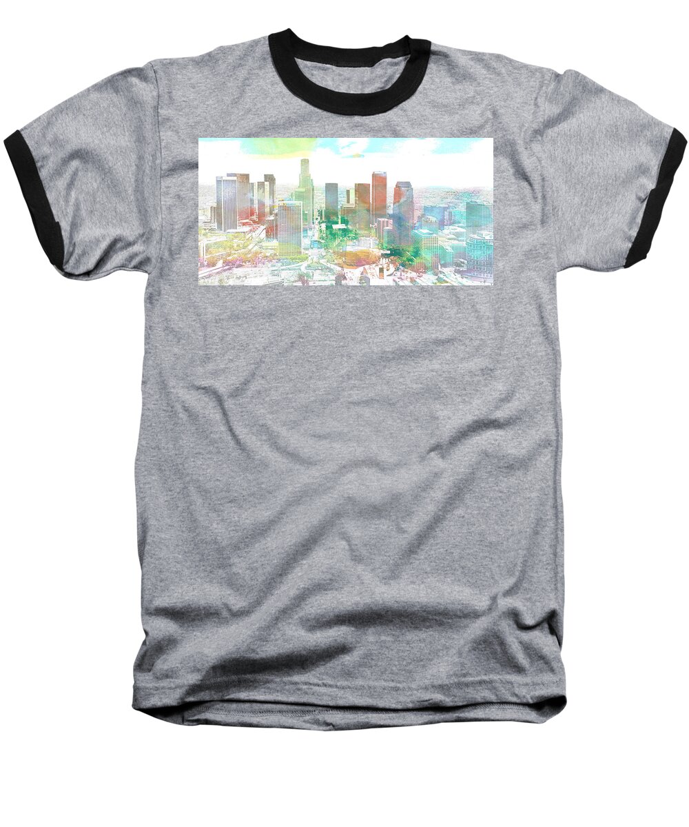 Los Angeles Baseball T-Shirt featuring the digital art Los Angeles, California, United States by Anthony Murphy
