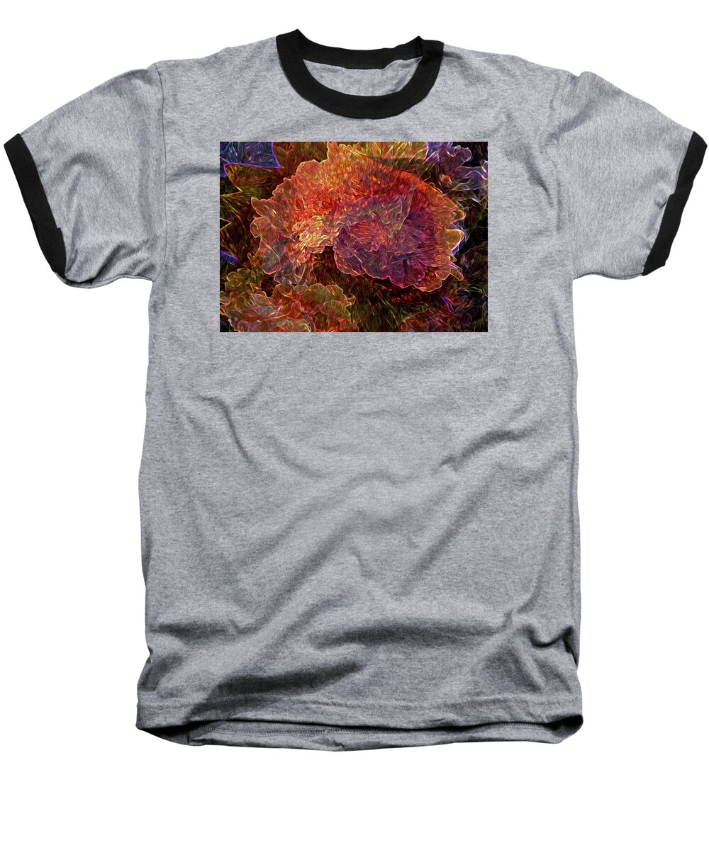 Sunflower Baseball T-Shirt featuring the digital art Lost in the Flowers by Lynda Lehmann