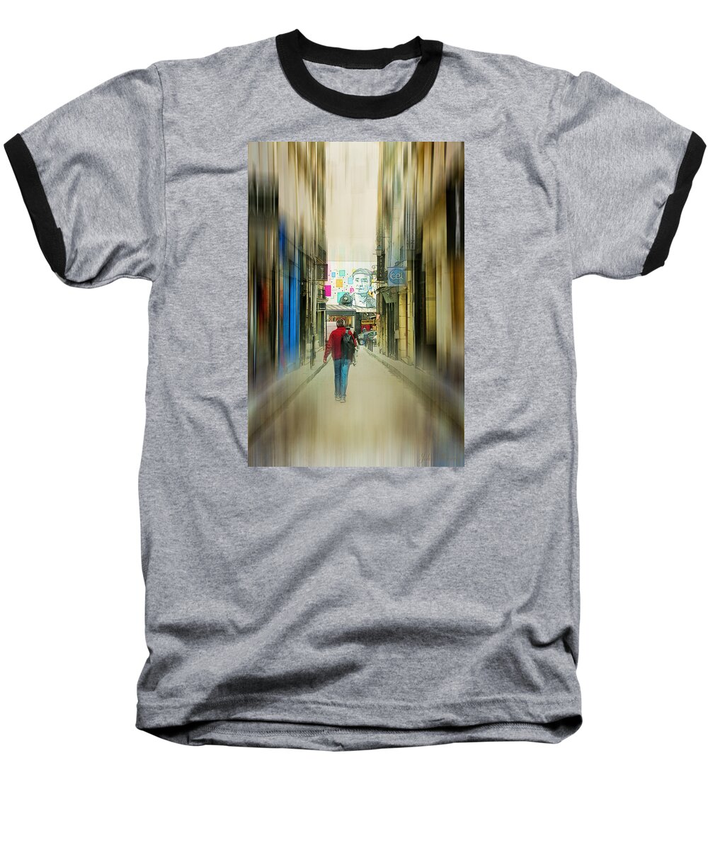 City Baseball T-Shirt featuring the photograph Lost in the Maze of the City by John Rivera