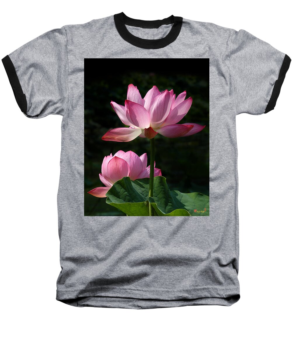 Nature Baseball T-Shirt featuring the photograph Lotus Beauties--Upstaged DL048 by Gerry Gantt