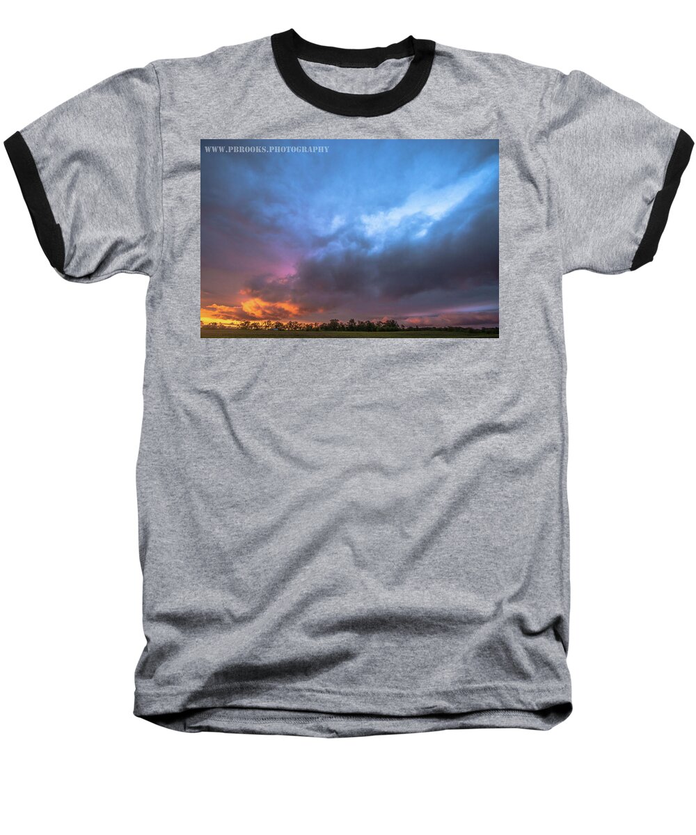 Sunset Baseball T-Shirt featuring the photograph Louisa County Sunset1 by Paul Brooks
