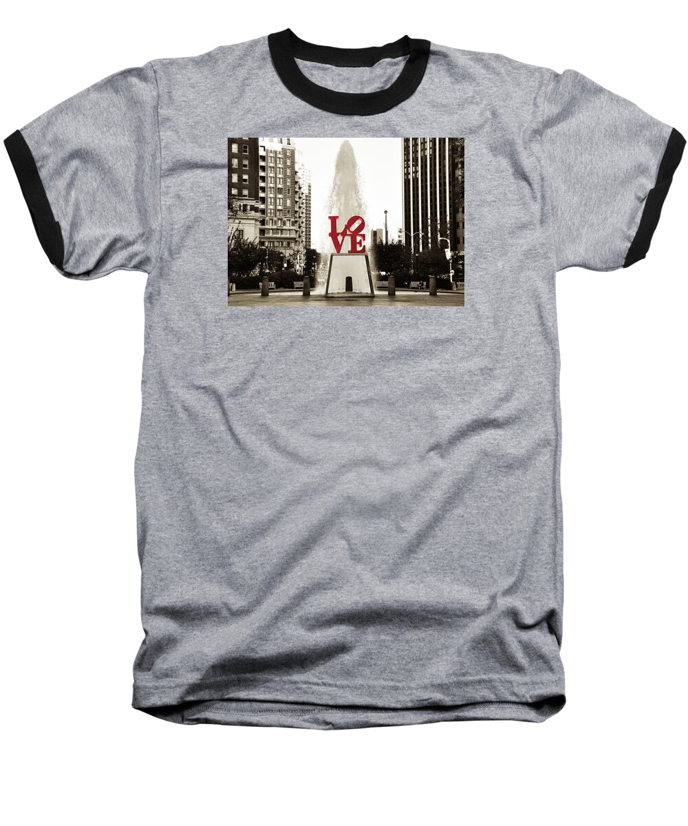 #faatoppicks Baseball T-Shirt featuring the photograph Love in Philadelphia by Bill Cannon