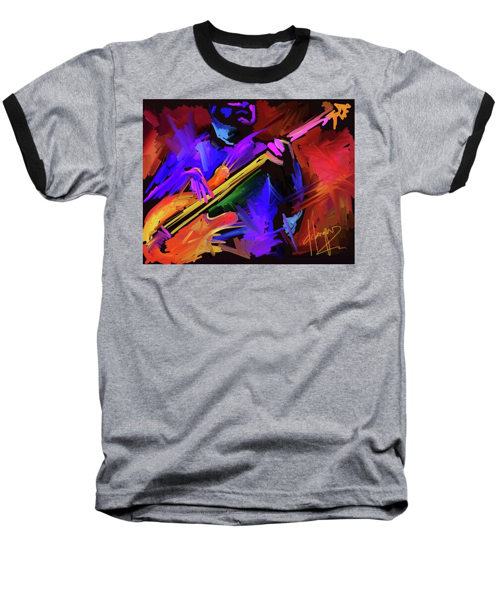 Guitar Baseball T-Shirt featuring the painting Low Rider by DC Langer