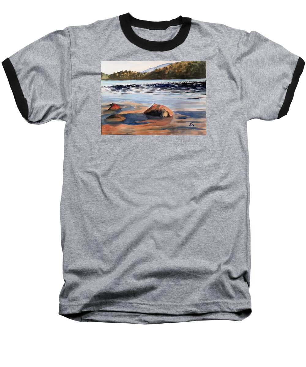 Australia Baseball T-Shirt featuring the painting Low tide by Anne Gardner