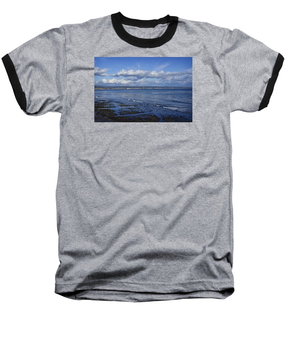 Tide Baseball T-Shirt featuring the photograph Low Tide at The Hook, Santa Cruz CA by Morgan Wright