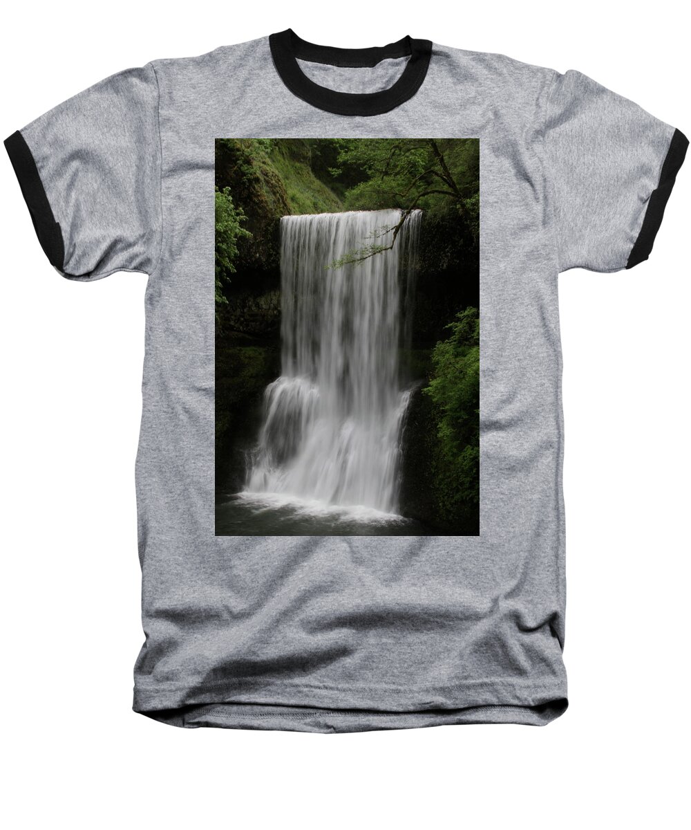 This Is Lower South Falls Located At Silver Falls State Park. The Park Is Located East Of Salem Baseball T-Shirt featuring the photograph Lower South Falls by Laddie Halupa