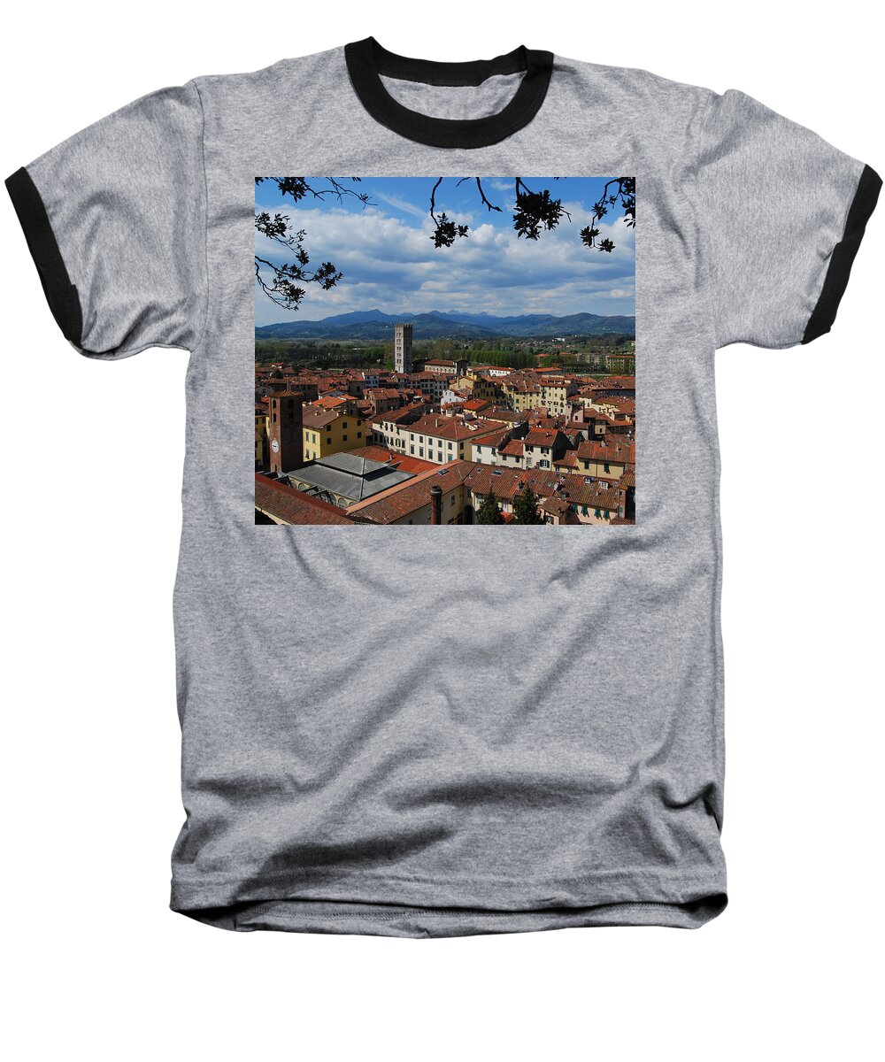 Lucca Baseball T-Shirt featuring the photograph Lucca - Italy - from the top by Carlos Alkmin