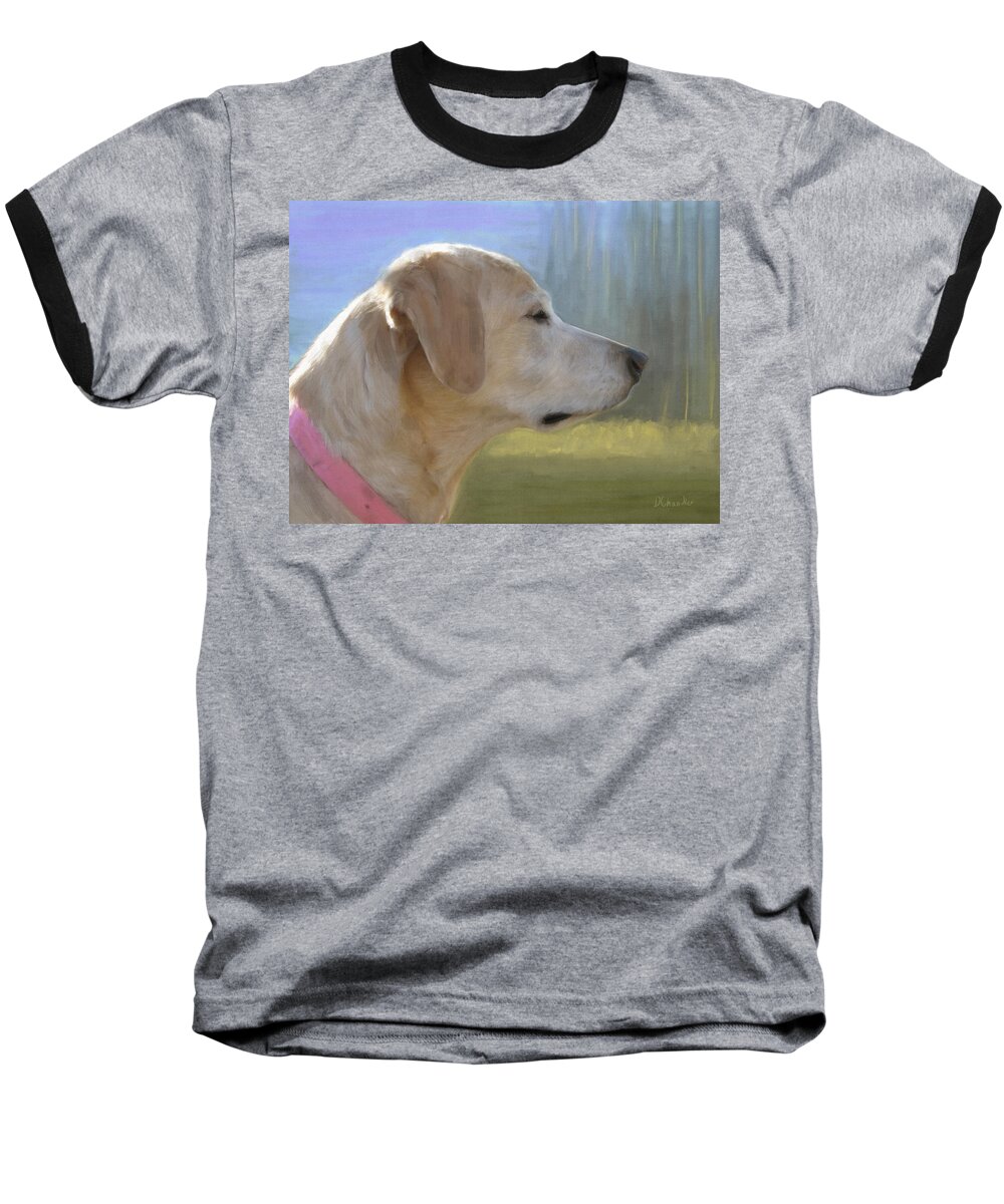Dog Baseball T-Shirt featuring the painting Lucy by Diane Chandler
