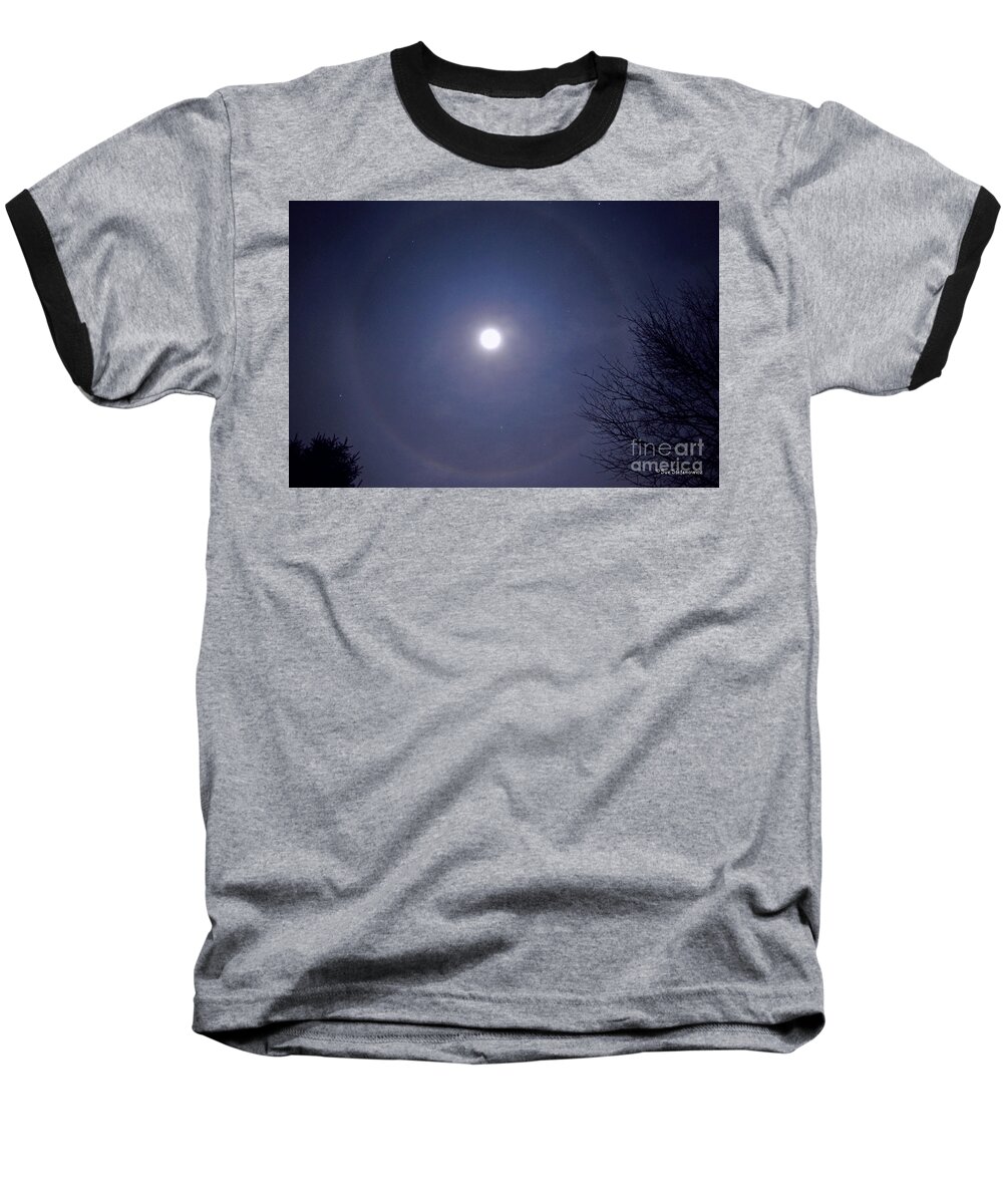 Color Photography Baseball T-Shirt featuring the photograph Lunar Corona by Sue Stefanowicz