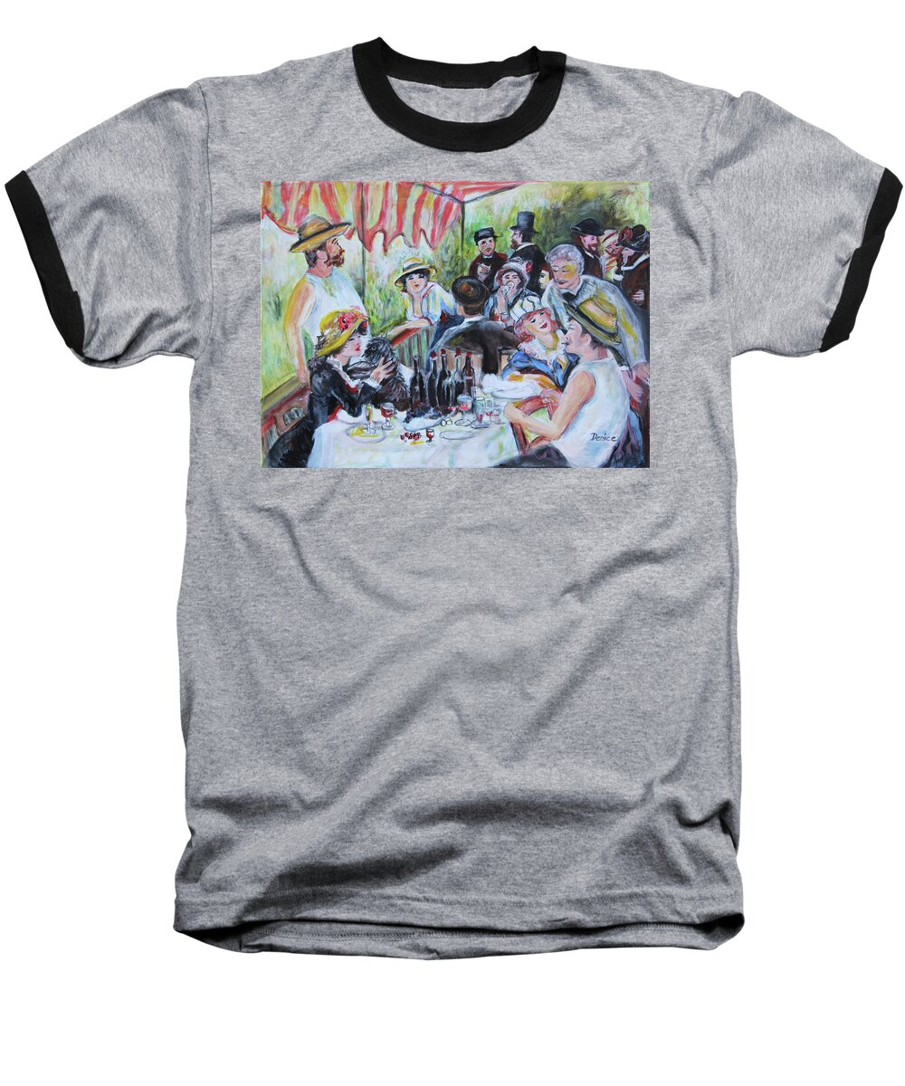 Renoir Baseball T-Shirt featuring the painting Luncheon of the Boating Party by Denice Palanuk Wilson