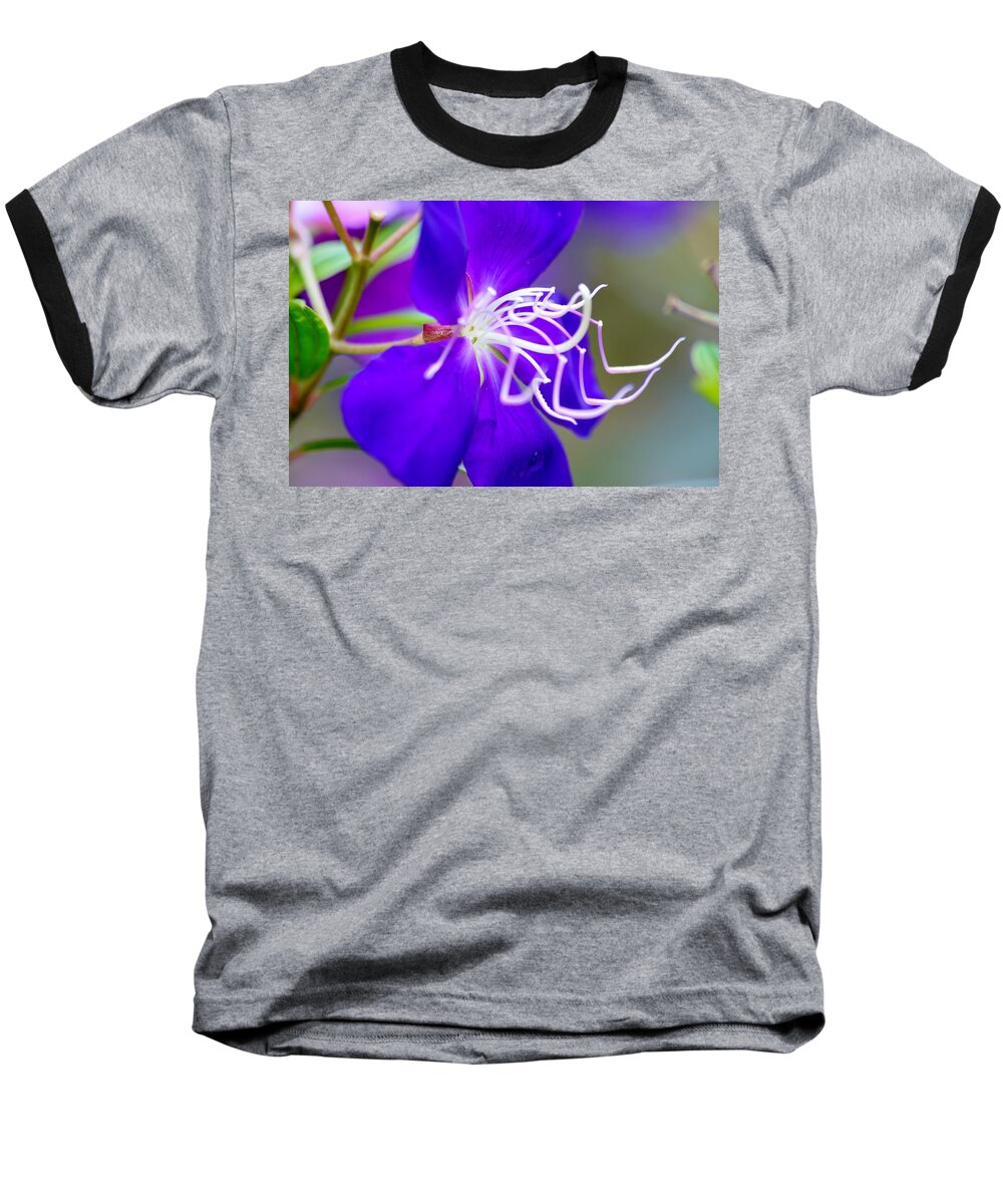 Macro Clematis Baseball T-Shirt featuring the photograph Macro Clematis by Warren Thompson