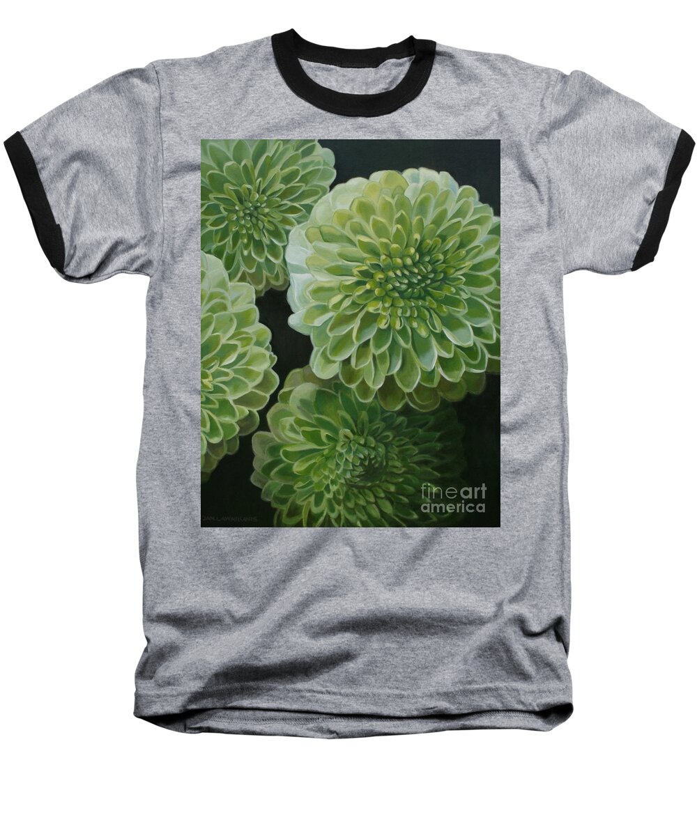 Flowers Baseball T-Shirt featuring the painting Macro Flora by Jan Lawnikanis
