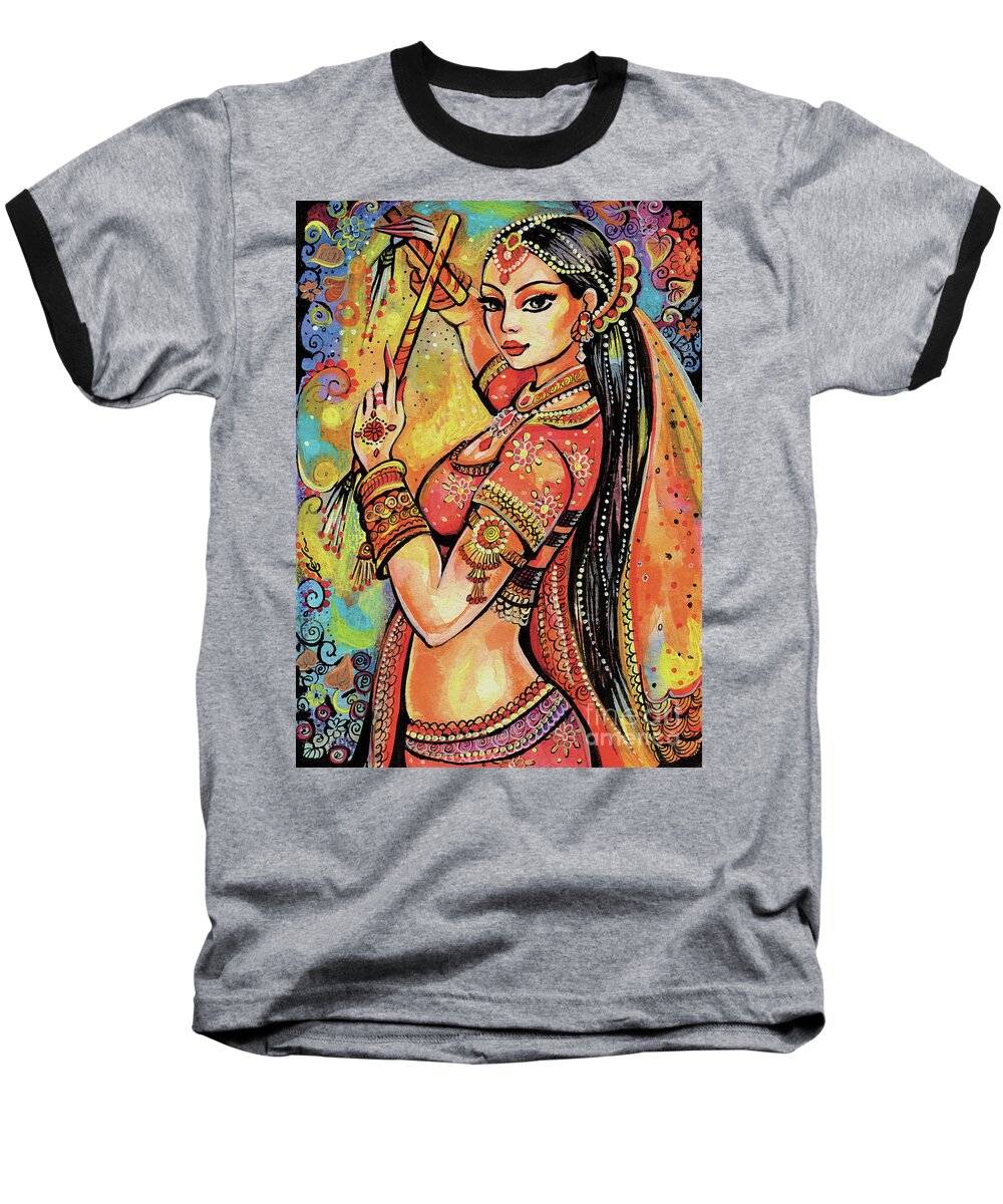 Indian Dancer Baseball T-Shirt featuring the painting Magic of Dance by Eva Campbell