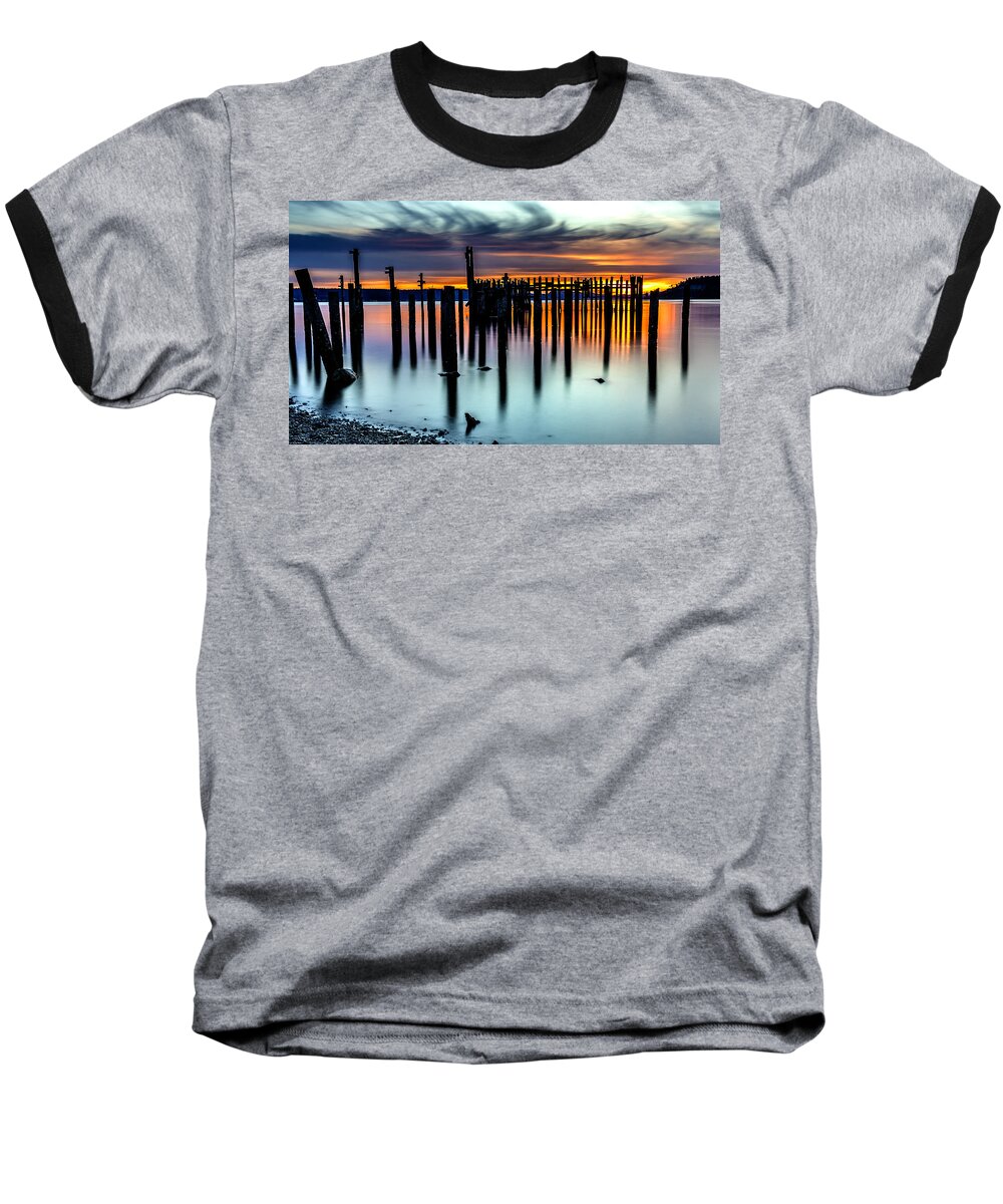 Tacoma Baseball T-Shirt featuring the photograph Magical Sunset Titlow Beach Tacoma WA by Rob Green
