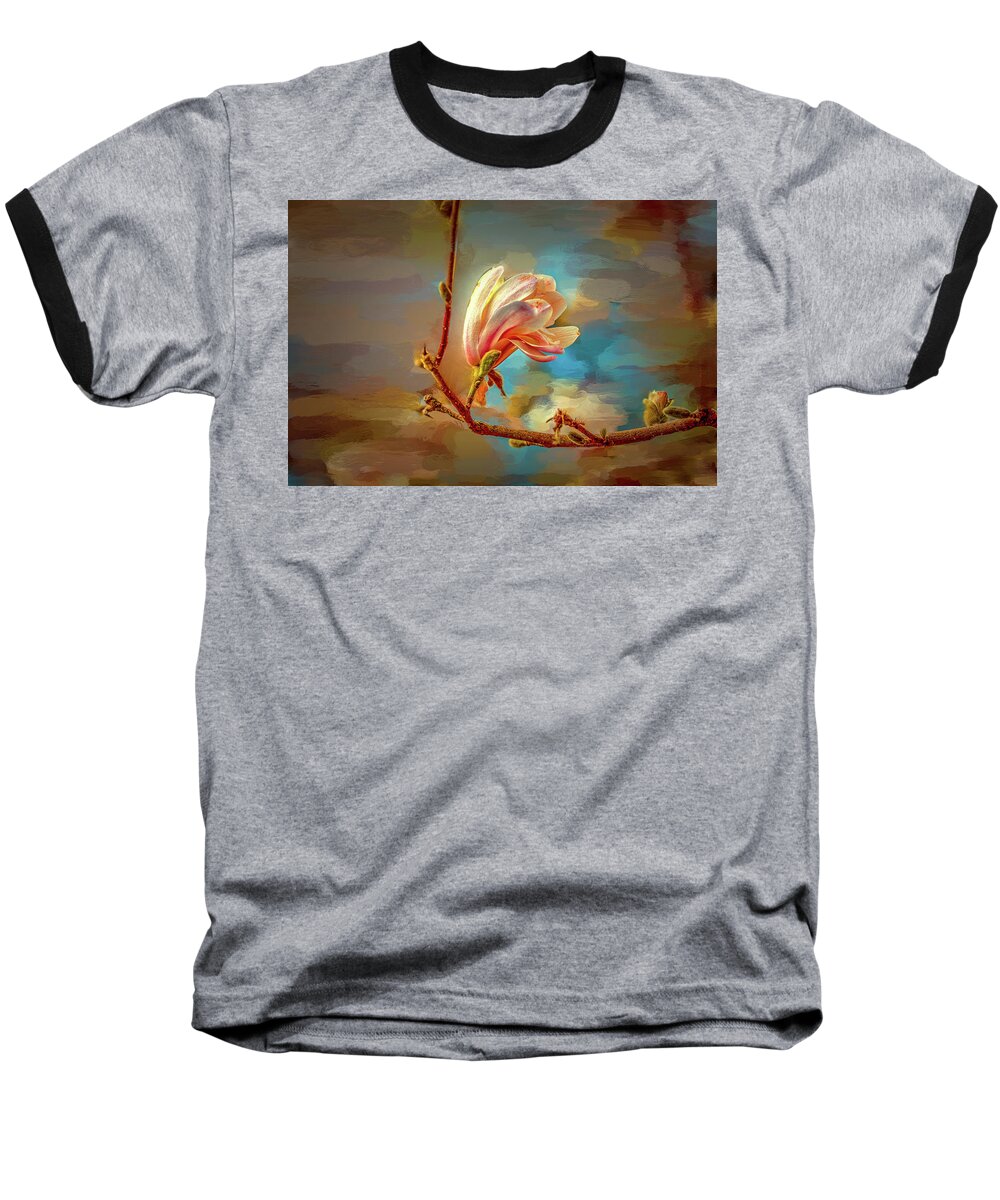 Magnolia Baseball T-Shirt featuring the digital art Magnolia abs #h4 by Leif Sohlman
