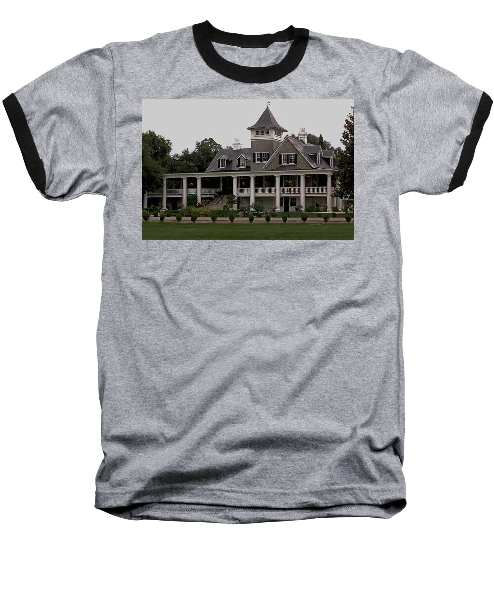 House Baseball T-Shirt featuring the photograph Magnolia Plantation Home by DigiArt Diaries by Vicky B Fuller