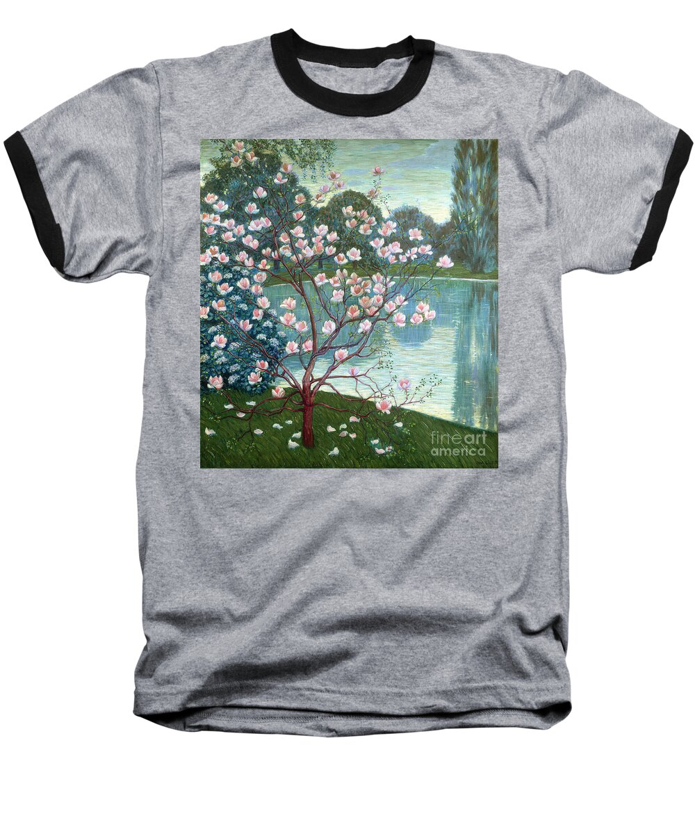 Magnolia Baseball T-Shirt featuring the painting Magnolia by Wilhelm List