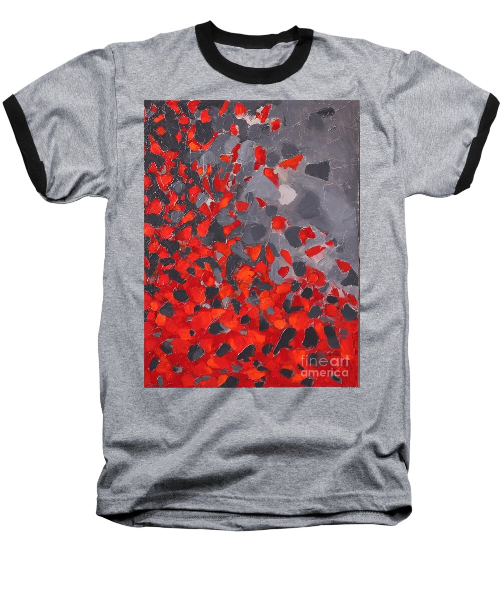 Red Baseball T-Shirt featuring the painting Majestic by Preethi Mathialagan