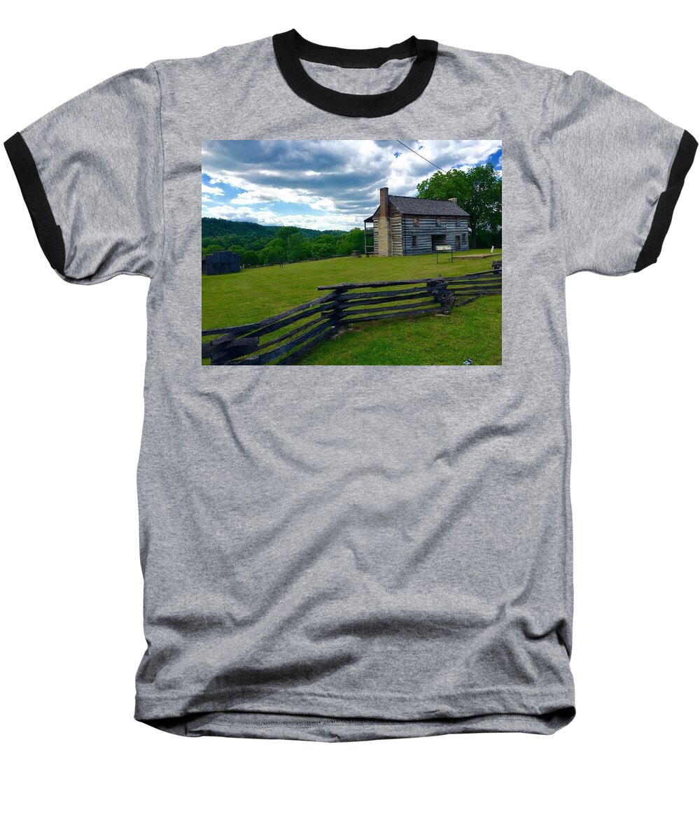 Photography Baseball T-Shirt featuring the photograph Majestic Wolf House stands by Dottie Visker