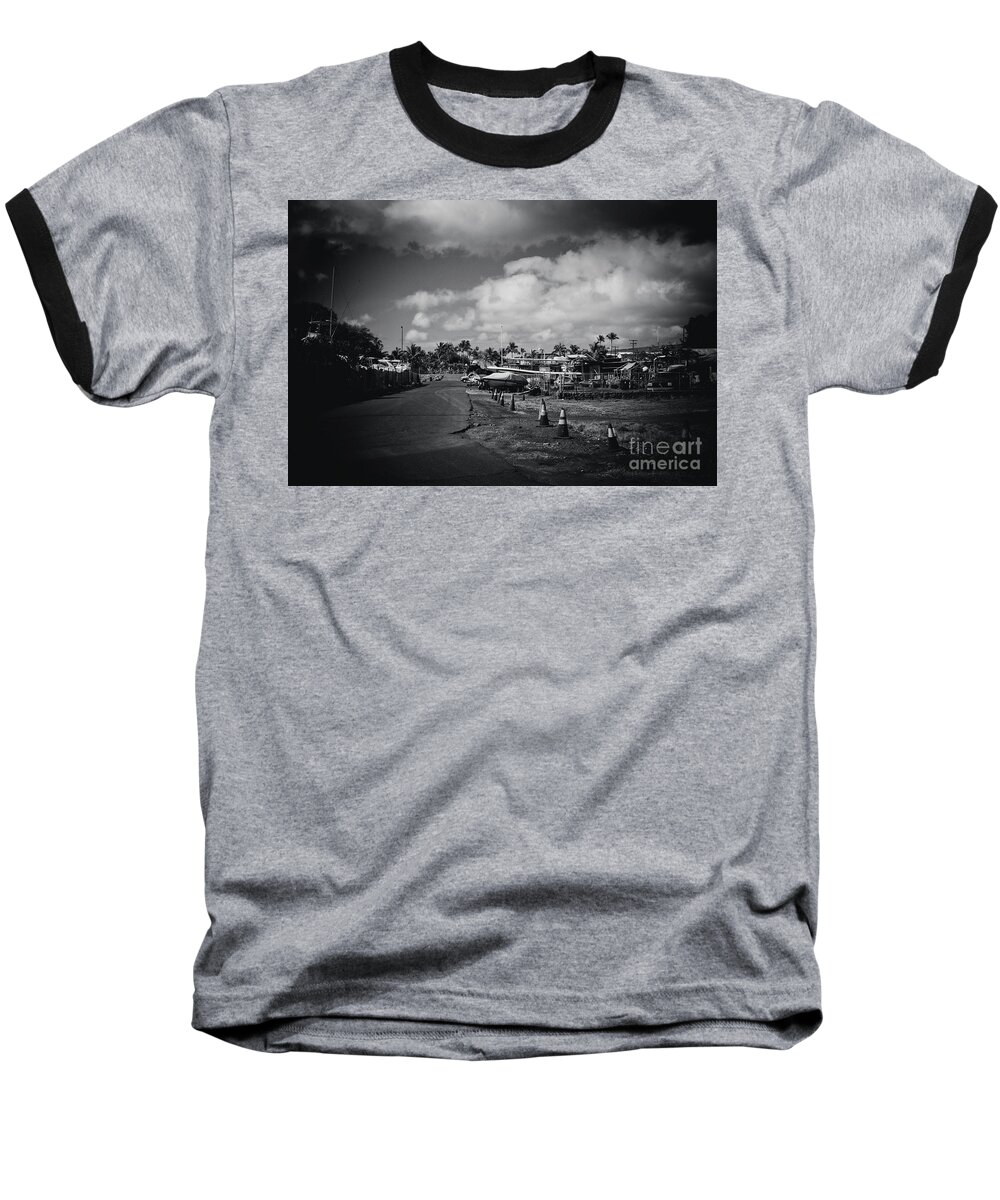 Lahaina Baseball T-Shirt featuring the photograph Mala Wharf Ala Moana Street Lahaina Maui Hawaii by Sharon Mau