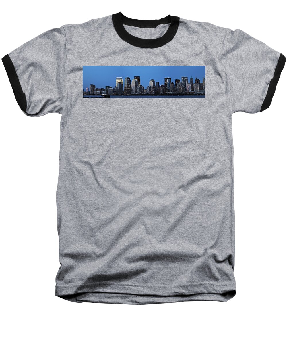 New York Baseball T-Shirt featuring the photograph Manhattan Skyline by John Haldane