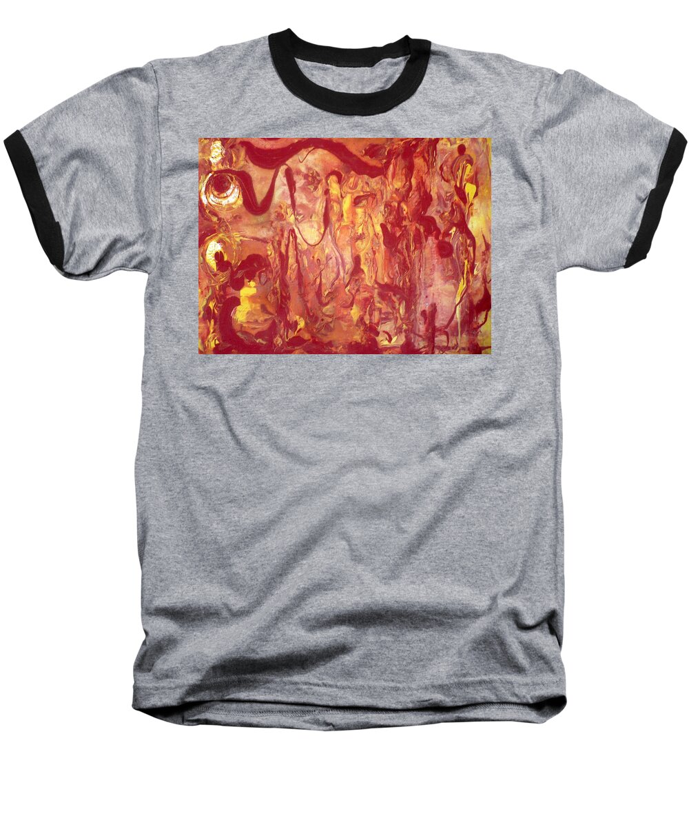 Female Baseball T-Shirt featuring the painting Manifestation by 'REA' Gallery