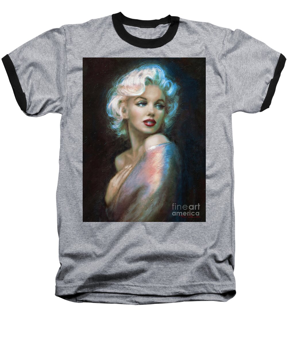 Marilyn Baseball T-Shirt featuring the painting Marilyn romantic WW 6 A by Theo Danella